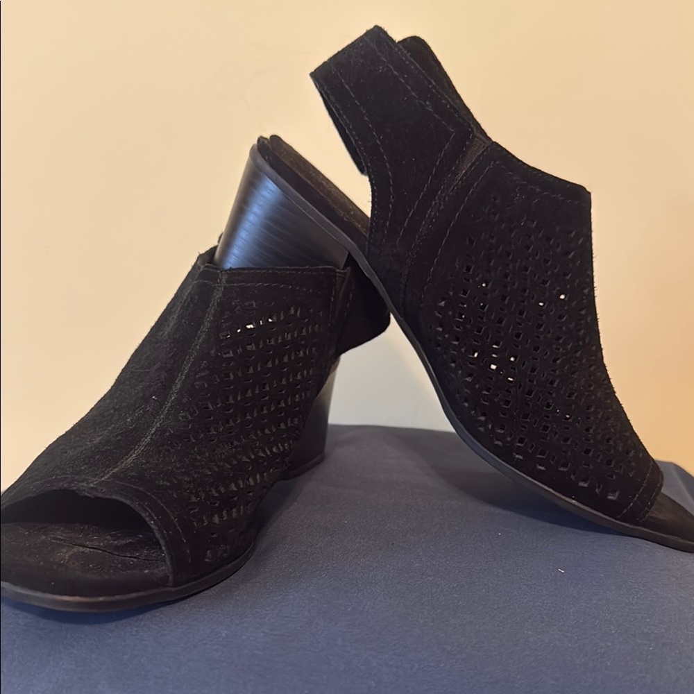 Sonoma Black Mules with Perforated Design
